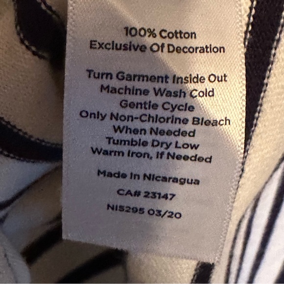 Talbots Classic Navy and White Breton Striped Long Sleeve Top - Picture 5 of 6